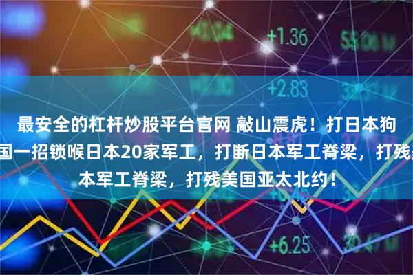 最安全的杠杆炒股平台官网 敲山震虎！打日本狗给美国看！中国一招锁喉日本20家军工，打断日本军工脊梁，打残美国亚太北约！